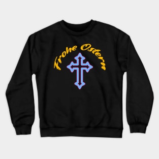 Happy Easter lettering with cross Crewneck Sweatshirt